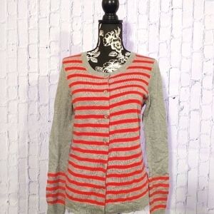 GAP Medium Striped Cardigan with Sequin Sleeves